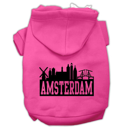 Pet, Dog & Cat Hoodie Screen Printed, "Amsterdam Skyline"