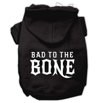 Pet, Dog & Cat Hoodie Screen Printed, "Bad To The Bone"