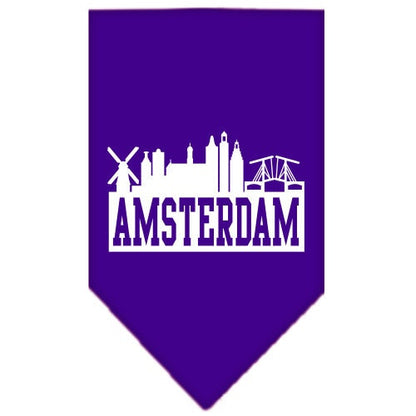 Pet and Dog Bandana Screen Printed, "Amsterdam Skyline"