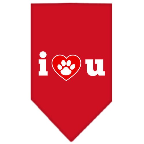 Pet and Dog Bandana Screen Printed, "I Love You"