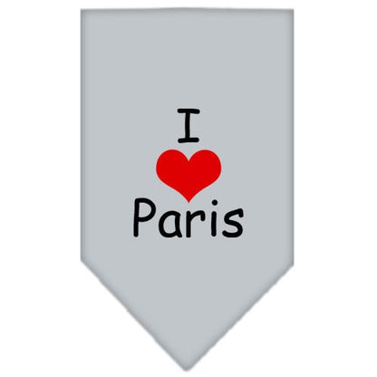 Pet and Dog Bandana Screen Printed, "I Love Paris"