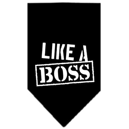 Pet and Dog Bandana Screen Printed, "Like A Boss"