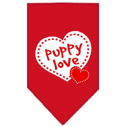 Pet and Dog Bandana Screen Printed, "Puppy Love"