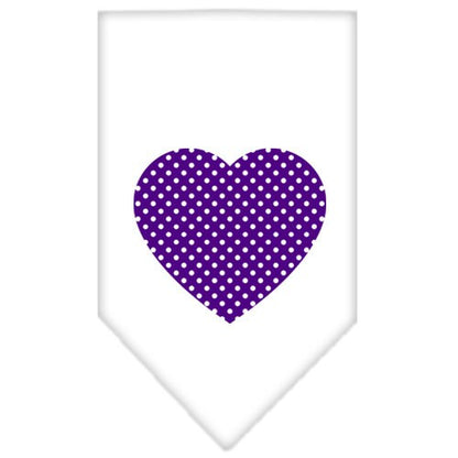 Pet and Dog Bandana Screen Printed, "Purple Swiss Dot Heart"