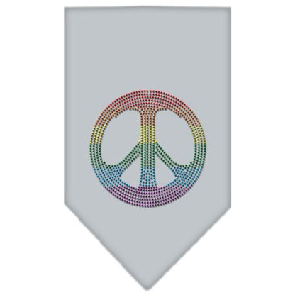 Pet and Dog Bandana Rhinestone, "Rainbow Peace Sign"