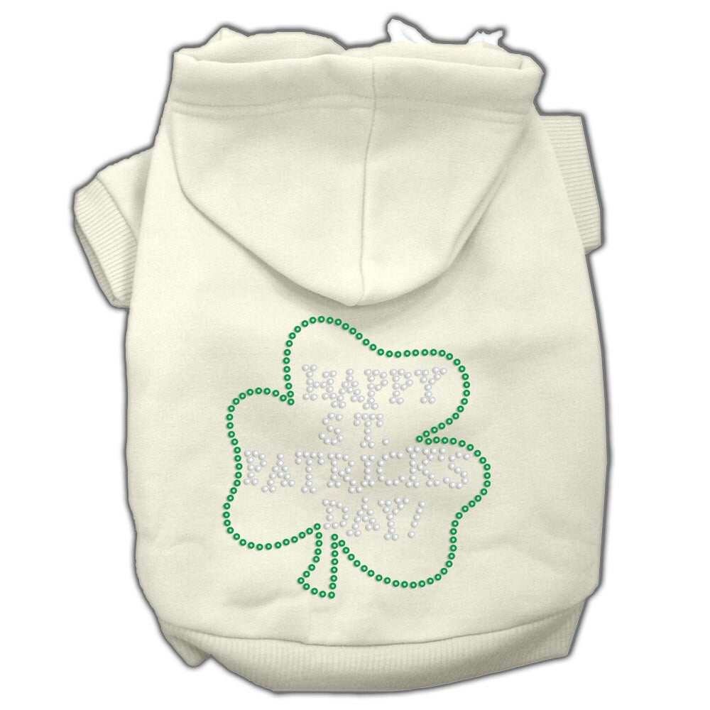 Pet Dog & Cat Hoodie Rhinestone, "Happy St. Patrick's Day"