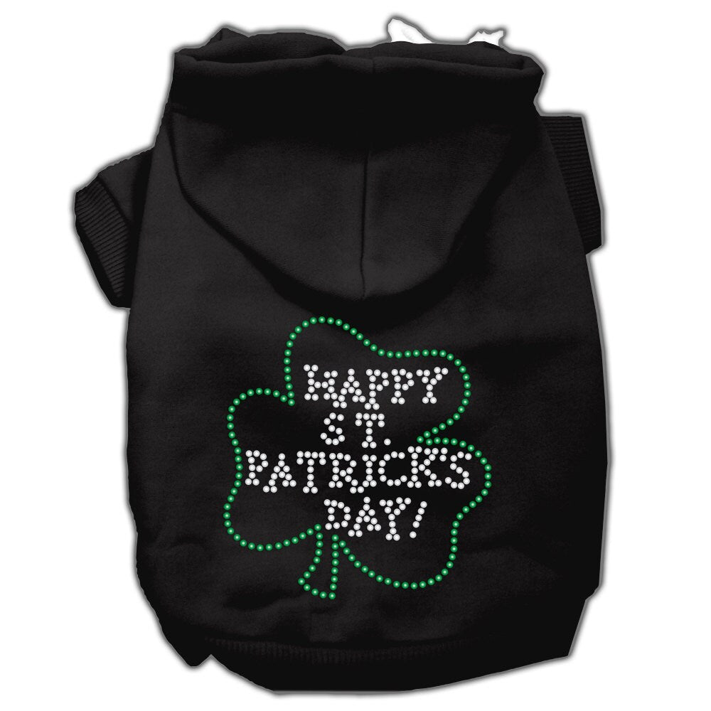 Pet Dog & Cat Hoodie Rhinestone, "Happy St. Patrick's Day"