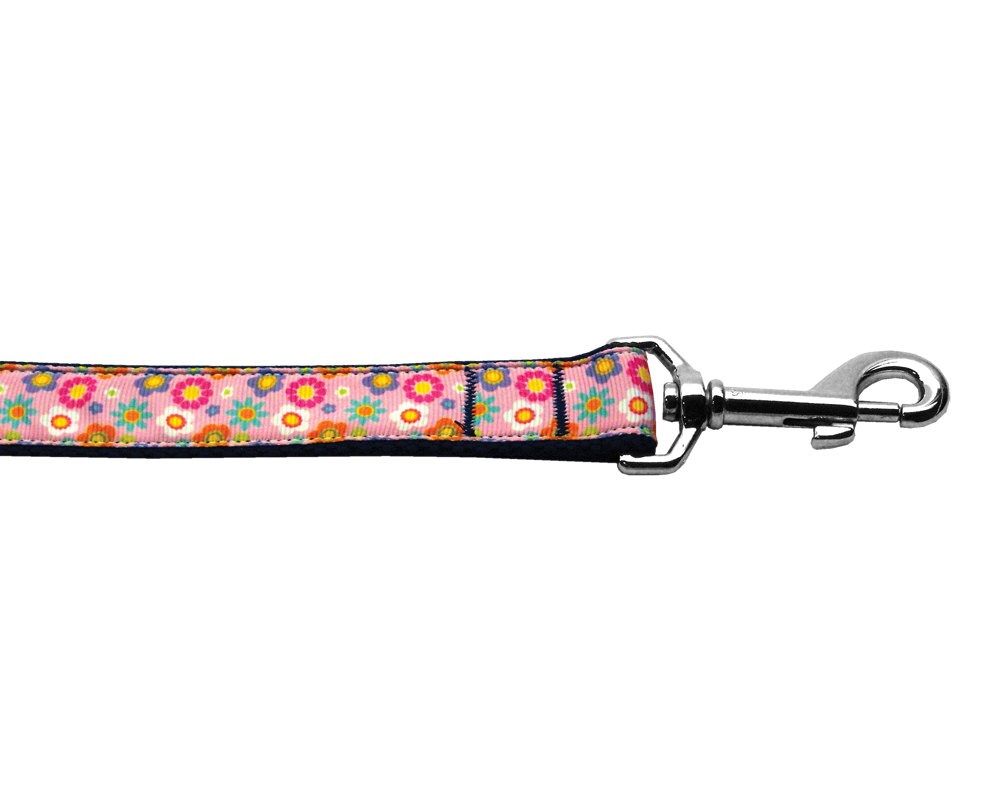 Pet Dog & Cat Nylon Collar or Leash, "Pink Spring Flowers"