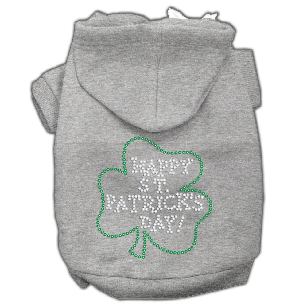 Pet Dog & Cat Hoodie Rhinestone, "Happy St. Patrick's Day"