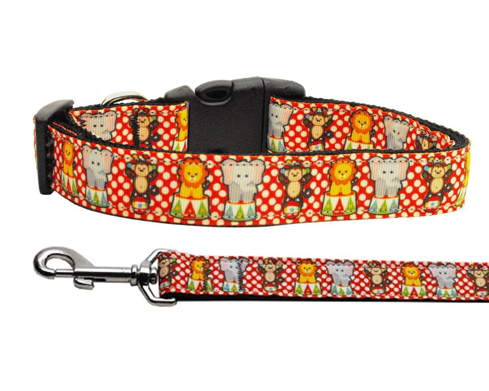 Pet Dog & Cat Nylon Collar or Leash, "Circus Smirkus"