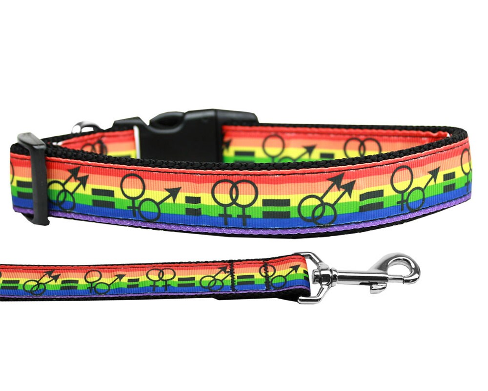 Pet Dog & Cat Nylon Collar or Leash, "Equality"