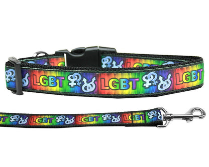 Pet Dog & Cat Nylon Collar or Leash, "LGBT"