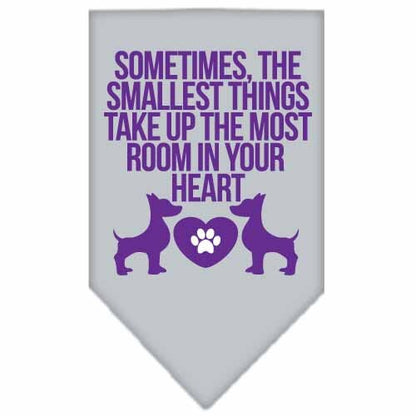 Pet and Dog Bandana Screen Printed, "Sometimes, The Smallest Things Take Up The Most Room In Your Heart"