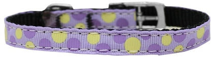 Pet Dog & Cat Nylon Collar or Leash 3/8" wide, "Confetti Dots"