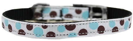 Pet Dog & Cat Nylon Collar or Leash 3/8" wide, "Confetti Dots"