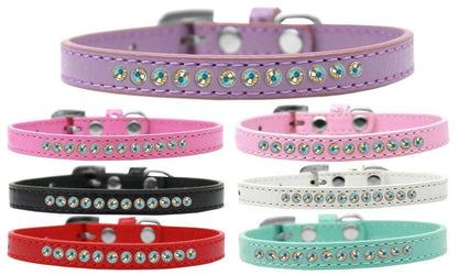 Dog, Puppy & Pet Fashion  Collar, "Aurora Borealis Crystal Rimsets"