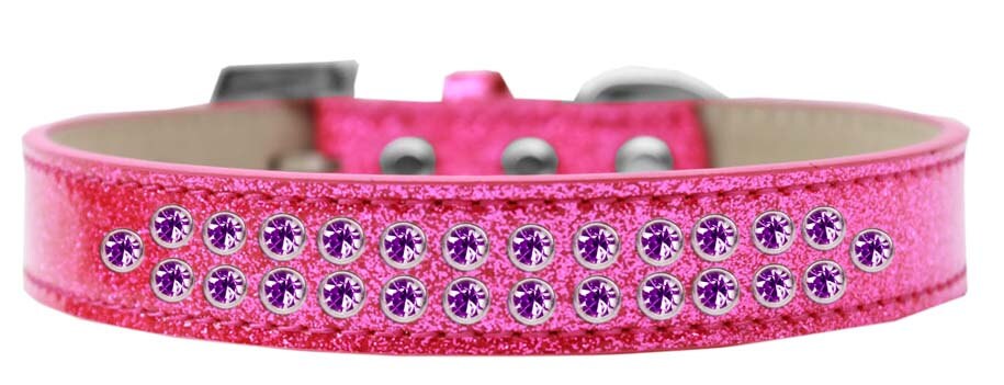 Premium Two Row Rim Set Purple Crystal Ice Cream Collar