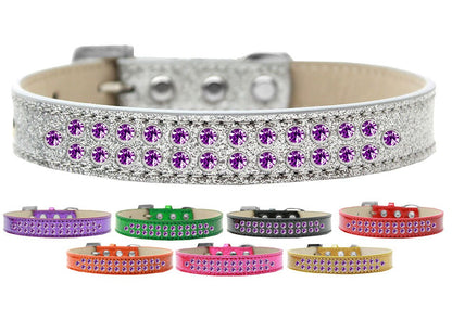 Premium Two Row Rim Set Purple Crystal Ice Cream Collar