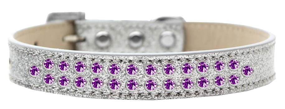 Premium Two Row Rim Set Purple Crystal Ice Cream Collar