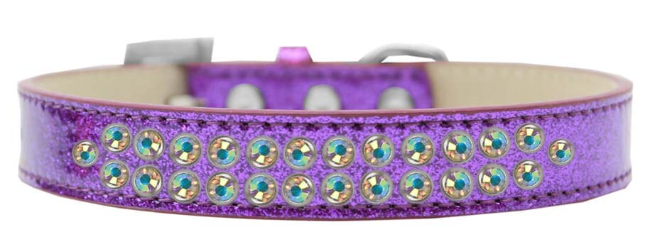 Dog, Puppy & Pet Ice Cream  Collar, "Two Row Aurora Borealis Crystal Rimsets"