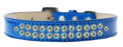 Dog, Puppy & Pet Ice Cream  Collar, "Two Row Aurora Borealis Crystal Rimsets"