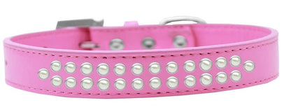 Dog, Puppy & Pet Fashion  Collar, "Two Row Pearl Rimsets"