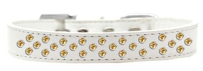 Dog, Puppy & Pet Fashion  Collar, "Yellow Crystal Rimsets Sprinkles"