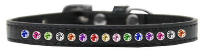 Dog, Puppy & Pet Fashion  Collar, "One Row Confetti Crystal Rimsets"