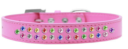 Dog, Puppy & Pet Fashion Collar, "Two Row Confetti Crystal Rimsets"