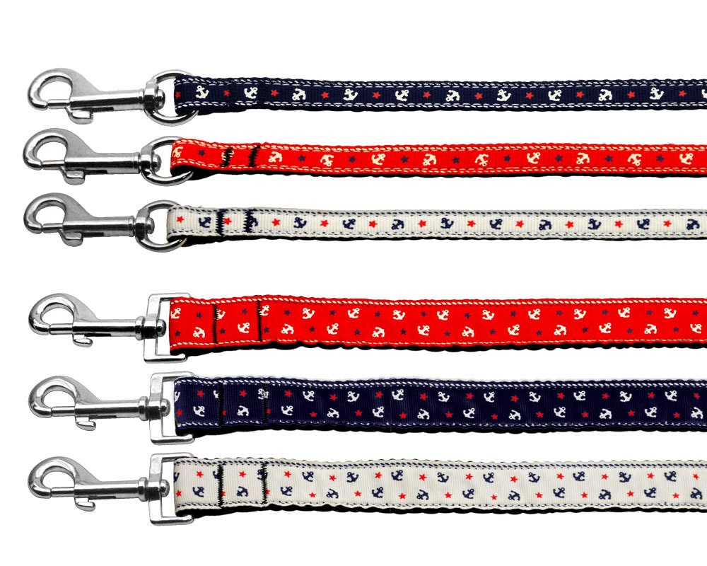 Pet Dog & Cat Nylon Collar or Leash, "Anchors"