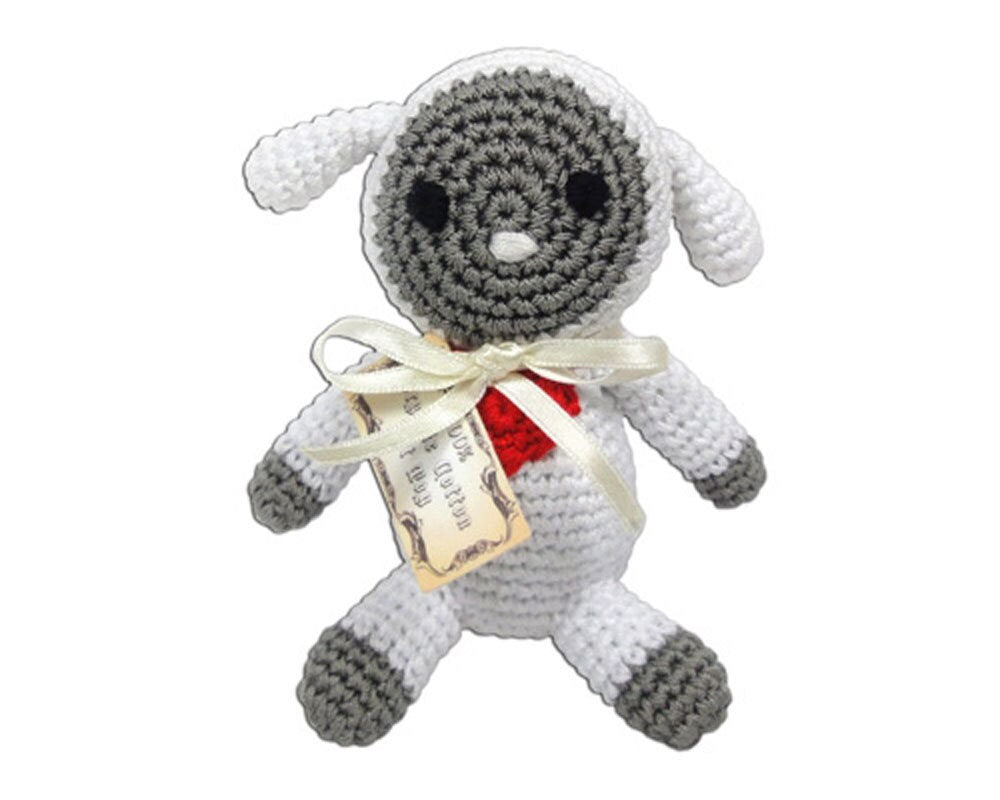 Knit Knacks Organic Cotton Pet, Dog & Cat Toy, "Fleece The Lamb"