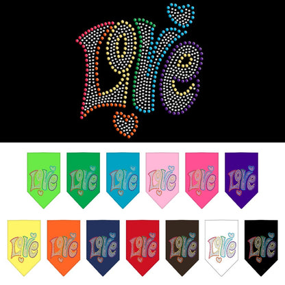 Pet and Dog Bandana Rhinestone, "Love"